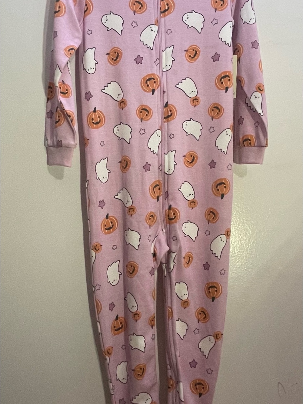 George Pink Halloween Ghost & Pumpkin One-Piece Pajama